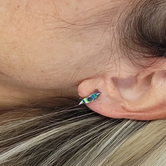 SPIKED HUGGY CLIP-ON EARRINGS, Choice of Color - Picture 4 of 9